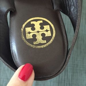 Tory Burch leather sandals with block heel size 8